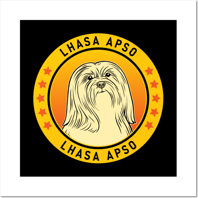 Lhasa Apso Dog Portrait Wall Art by millersye